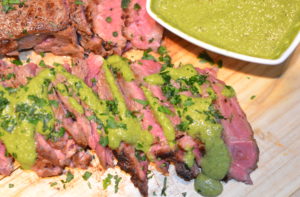 grilled steak with chimichurri sauce
