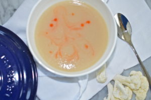 cauliflower soup- angle shot