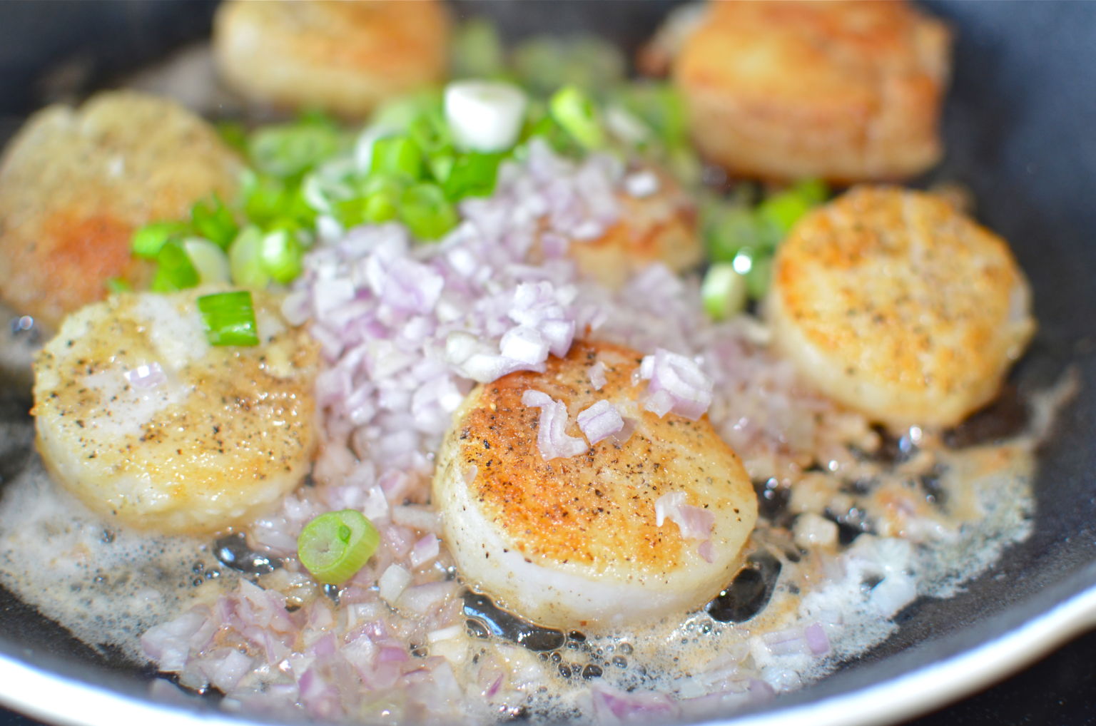 Seared Scallops with Garlic, White Wine and Herb Sauce – Food Life Love