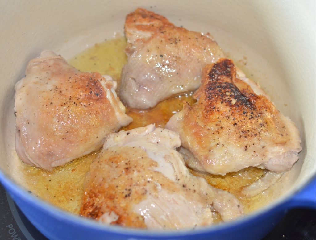 Braised Chicken Thighs with Mushrooms, Onions and Thyme Food Life Love