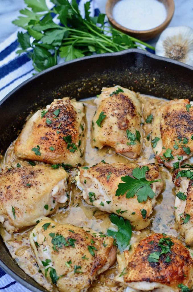 Chicken Thighs with Shallots and Creamy Mustard Sauce – Food Life Love