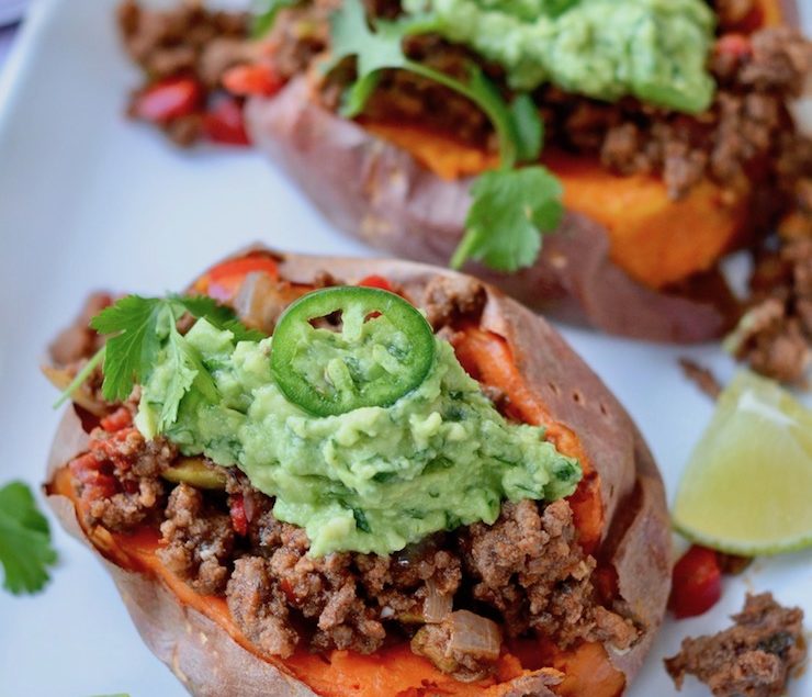 Picadillo Stuffed Sweet Potatoes with Smashed Avocado – Food Life Love